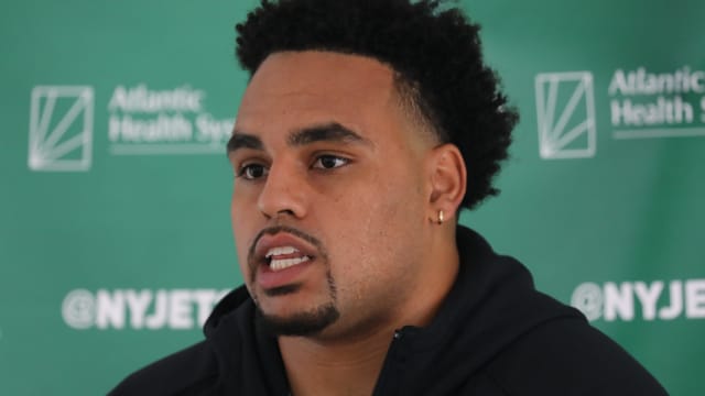 OL Alijah Vera-Tucker speaks at Jets' Training Camp